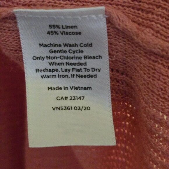 Talbots Coral Asymmetric Linen Blend Lightweight Poncho Cape Size M/L - Picture 4 of 4